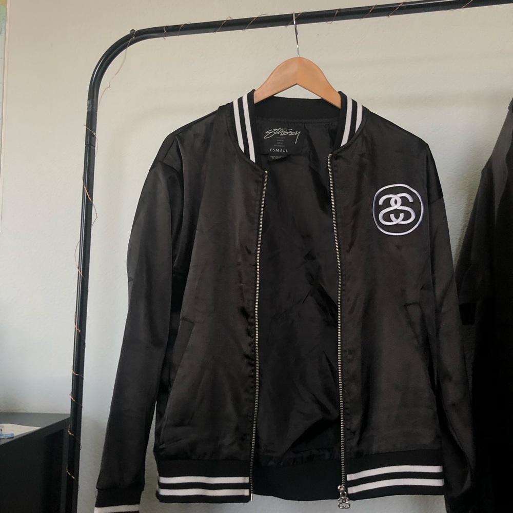Stussy black bomber jacket